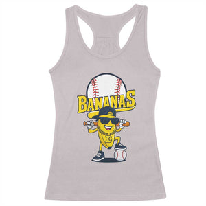 Cool Banana Playing Baseball Racerback Tank Top Funny Fruit Sports Gift TS12 Ice Gray Print Your Wear