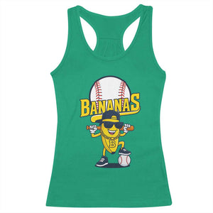 Cool Banana Playing Baseball Racerback Tank Top Funny Fruit Sports Gift TS12 Irish Green Print Your Wear