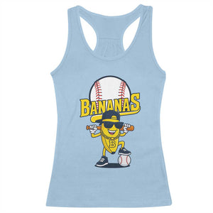 Cool Banana Playing Baseball Racerback Tank Top Funny Fruit Sports Gift TS12 Light Blue Print Your Wear