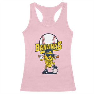Cool Banana Playing Baseball Racerback Tank Top Funny Fruit Sports Gift TS12 Light Pink Print Your Wear