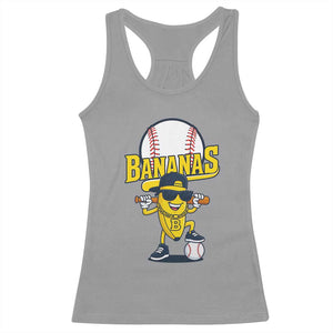 Cool Banana Playing Baseball Racerback Tank Top Funny Fruit Sports Gift TS12 Sport Gray Print Your Wear