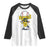 Cool Banana Playing Baseball Raglan Shirt Funny Fruit Sports Gift TS12 White Black Print Your Wear