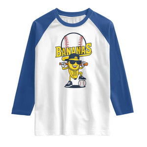 Cool Banana Playing Baseball Raglan Shirt Funny Fruit Sports Gift TS12 White Royal Print Your Wear