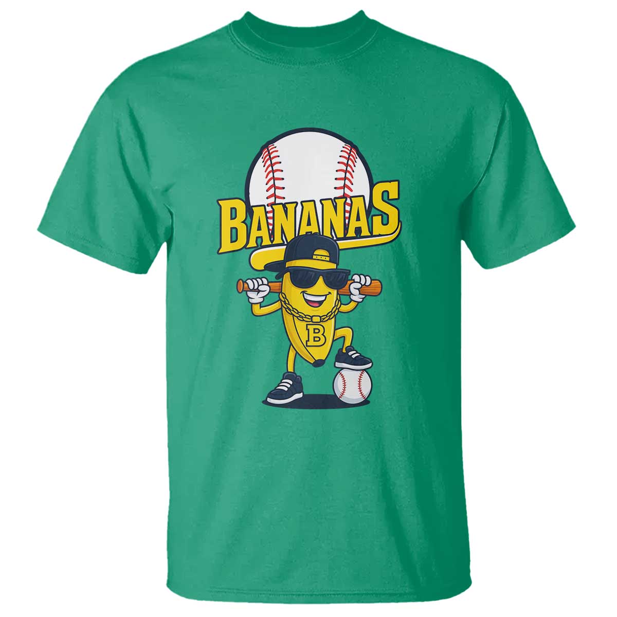 Cool Banana Playing Baseball T Shirt Funny Fruit Sports Gift TS12 Irish Green Print Your Wear