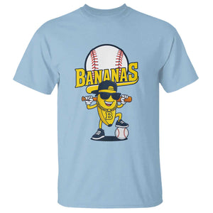 Cool Banana Playing Baseball T Shirt Funny Fruit Sports Gift TS12 Light Blue Print Your Wear