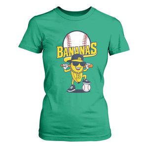 Cool Banana Playing Baseball T Shirt For Women Funny Fruit Sports Gift TS12 Irish Green Print Your Wear