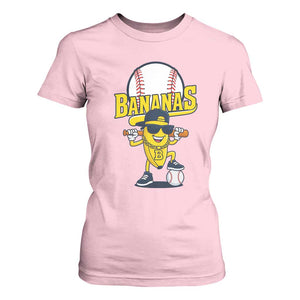 Cool Banana Playing Baseball T Shirt For Women Funny Fruit Sports Gift TS12 Light Pink Print Your Wear