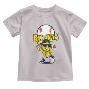 Cool Banana Playing Baseball Toddler T Shirt Funny Fruit Sports Gift TS12 Ice Gray Print Your Wear