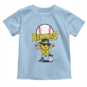 Cool Banana Playing Baseball Toddler T Shirt Funny Fruit Sports Gift TS12 Light Blue Print Your Wear