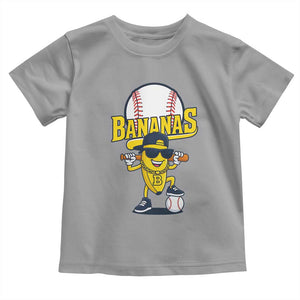 Cool Banana Playing Baseball Toddler T Shirt Funny Fruit Sports Gift TS12 Sport Gray Print Your Wear