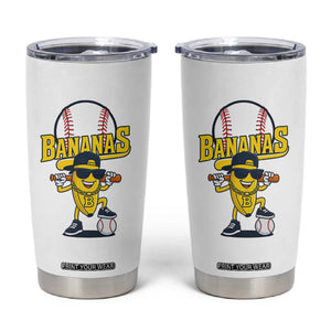 Cool Banana Playing Baseball Tumbler Cup Funny Fruit Sports Gift TS12 White Print Your Wear