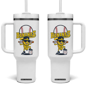 Cool Banana Playing Baseball Tumbler With Handle Funny Fruit Sports Gift TS12 One Size: 40 oz White Print Your Wear
