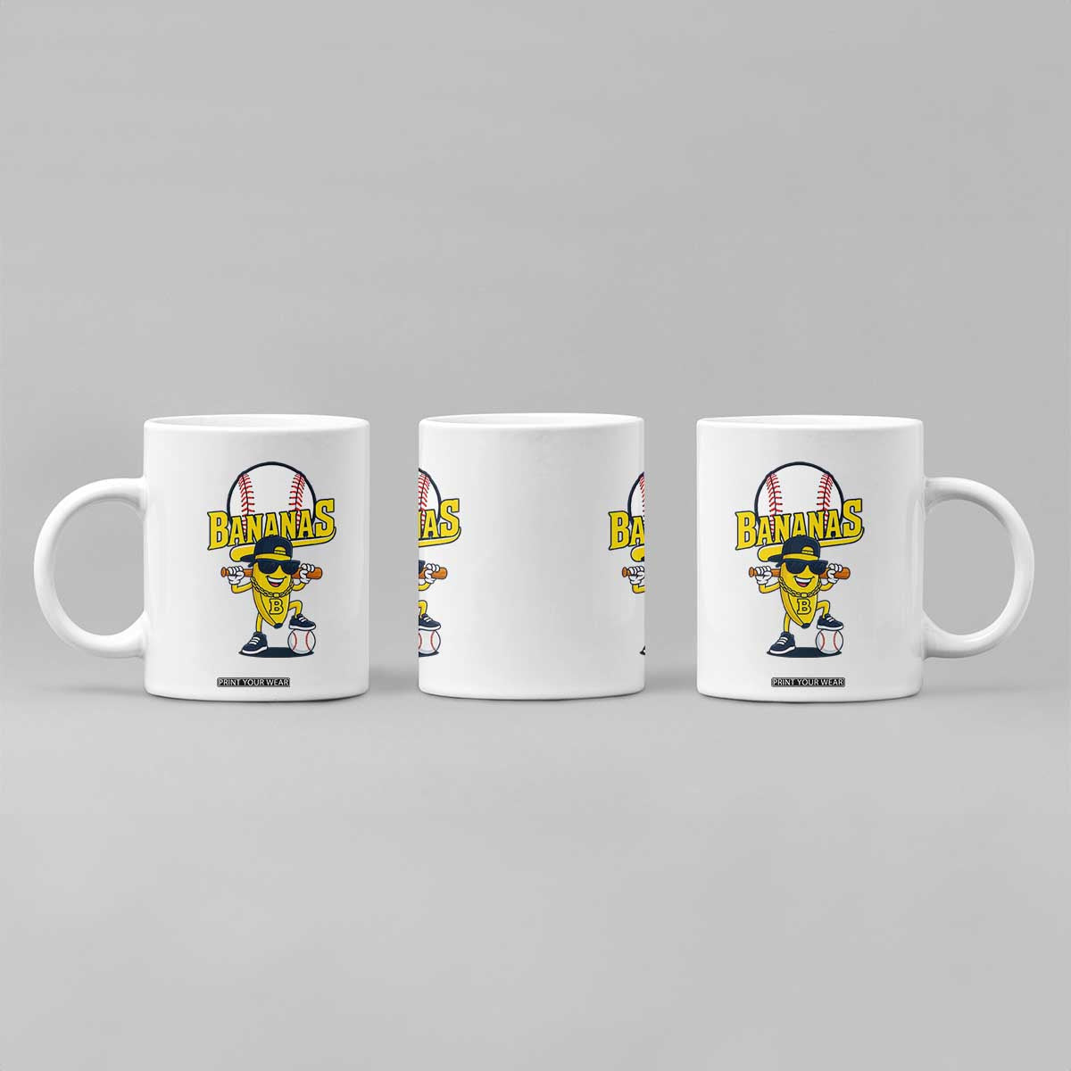 Cool Banana Playing Baseball Coffee Mug Funny Fruit Sports Gift TS12 Print Your Wear