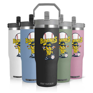 Cool Banana Playing Baseball Flip Straw Tumbler Funny Fruit Sports Gift TS12 Print Your Wear