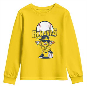 Cool Banana Playing Baseball Youth Sweatshirt Funny Fruit Sports Gift TS12 Daisy Print Your Wear