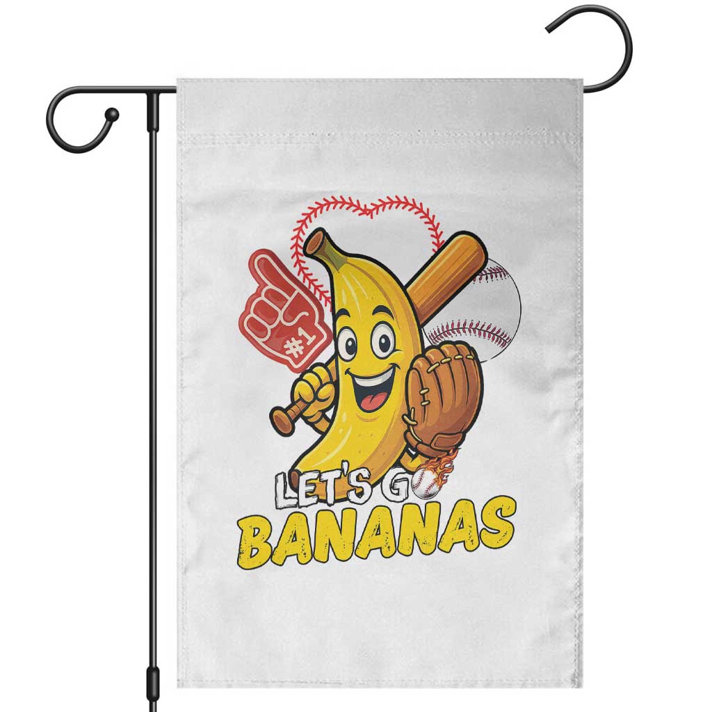 Funny Baseball Garden Flag Lets Go Bananas Fruit Sports Lover Gift TS12 White Print Your Wear