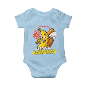 Funny Baseball Baby Onesie Lets Go Bananas Fruit Sports Lover Gift TS12 Light Blue Print Your Wear