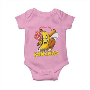 Funny Baseball Baby Onesie Lets Go Bananas Fruit Sports Lover Gift TS12 Light Pink Print Your Wear