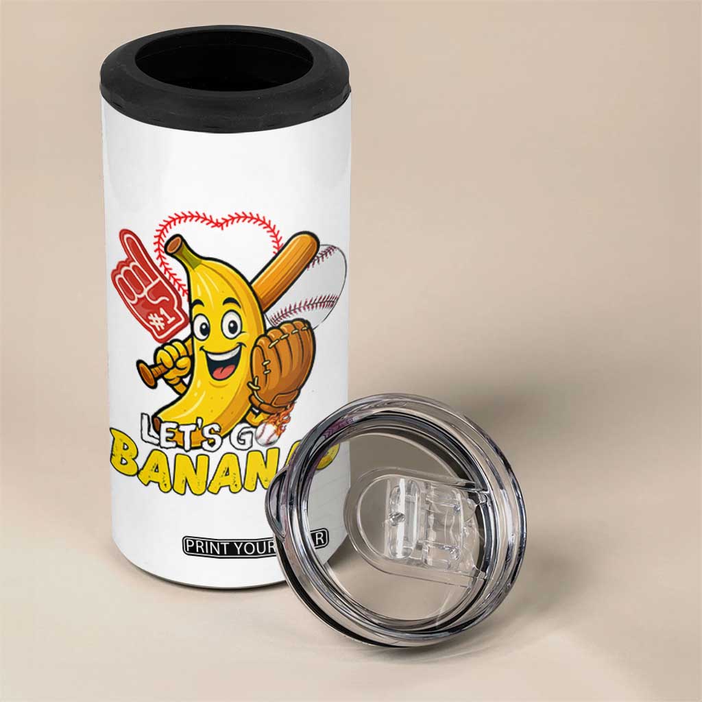 Funny Baseball 4 in 1 Can Cooler Tumbler Lets Go Bananas Fruit Sports Lover Gift TS12 Print Your Wear
