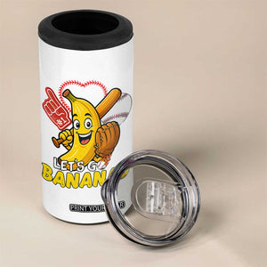 Funny Baseball 4 in 1 Can Cooler Tumbler Lets Go Bananas Fruit Sports Lover Gift TS12 Print Your Wear