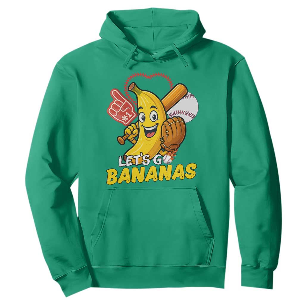 Funny Baseball Hoodie Lets Go Bananas Fruit Sports Lover Gift TS12 Irish Green Print Your Wear