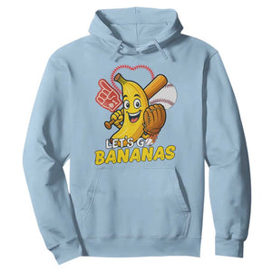 Funny Baseball Hoodie Lets Go Bananas Fruit Sports Lover Gift TS12 Light Blue Print Your Wear