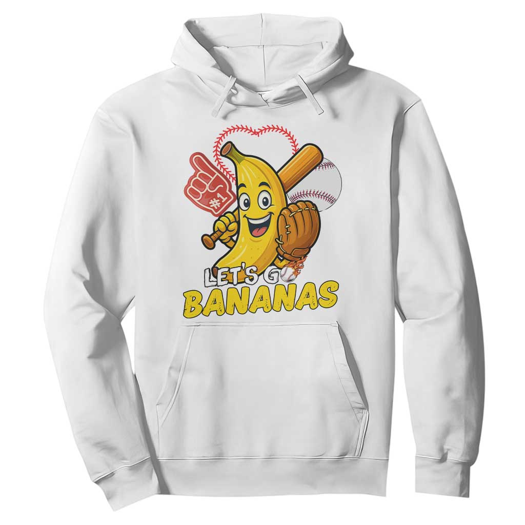 Funny Baseball Hoodie Lets Go Bananas Fruit Sports Lover Gift TS12 White Print Your Wear