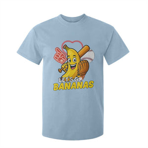 Funny Baseball T Shirt For Kid Lets Go Bananas Fruit Sports Lover Gift TS12 Light Blue Print Your Wear