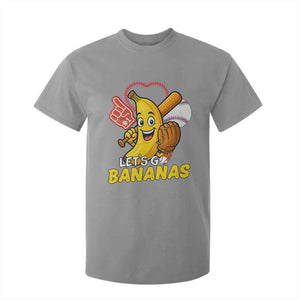 Funny Baseball T Shirt For Kid Lets Go Bananas Fruit Sports Lover Gift TS12 Sport Gray Print Your Wear