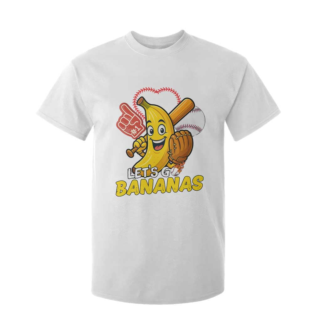 Funny Baseball T Shirt For Kid Lets Go Bananas Fruit Sports Lover Gift TS12 White Print Your Wear