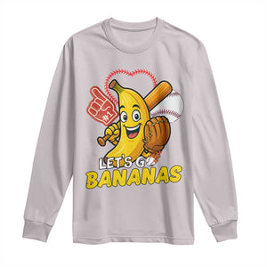Funny Baseball Long Sleeve Shirt Lets Go Bananas Fruit Sports Lover Gift TS12 Ice Gray Print Your Wear