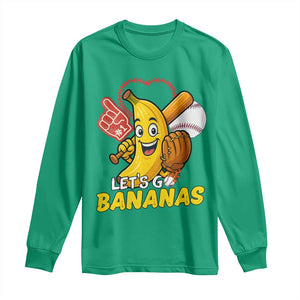 Funny Baseball Long Sleeve Shirt Lets Go Bananas Fruit Sports Lover Gift TS12 Irish Green Print Your Wear