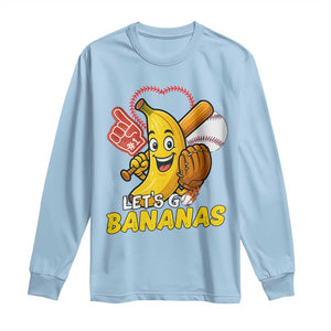Funny Baseball Long Sleeve Shirt Lets Go Bananas Fruit Sports Lover Gift TS12 Light Blue Print Your Wear