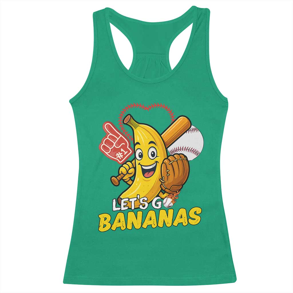 Funny Baseball Racerback Tank Top Lets Go Bananas Fruit Sports Lover Gift TS12 Irish Green Print Your Wear