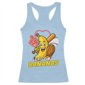 Funny Baseball Racerback Tank Top Lets Go Bananas Fruit Sports Lover Gift TS12 Light Blue Print Your Wear