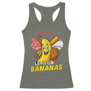 Funny Baseball Racerback Tank Top Lets Go Bananas Fruit Sports Lover Gift TS12 Military Green Print Your Wear