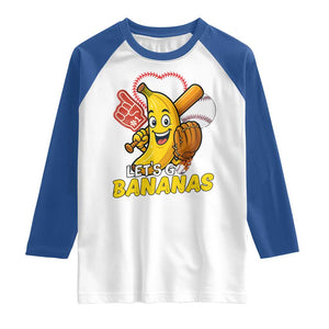 Funny Baseball Raglan Shirt Lets Go Bananas Fruit Sports Lover Gift TS12 White Royal Print Your Wear