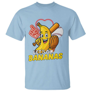 Funny Baseball T Shirt Lets Go Bananas Fruit Sports Lover Gift TS12 Light Blue Print Your Wear
