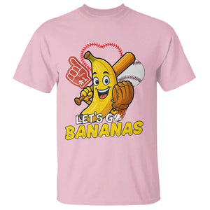 Funny Baseball T Shirt Lets Go Bananas Fruit Sports Lover Gift TS12 Light Pink Print Your Wear