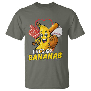 Funny Baseball T Shirt Lets Go Bananas Fruit Sports Lover Gift TS12 Military Green Print Your Wear