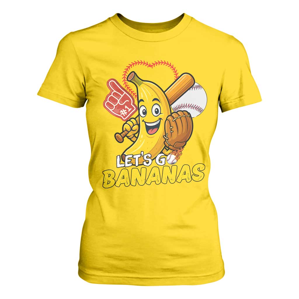Funny Baseball T Shirt For Women Lets Go Bananas Fruit Sports Lover Gift TS12 Daisy Print Your Wear
