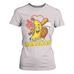Funny Baseball T Shirt For Women Lets Go Bananas Fruit Sports Lover Gift TS12 Ice Gray Print Your Wear