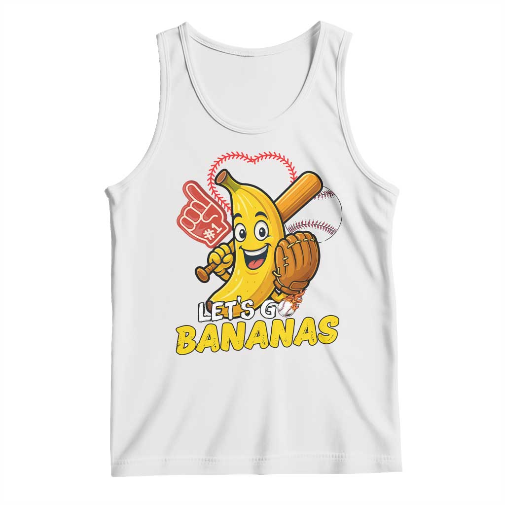 Funny Baseball Tank Top Lets Go Bananas Fruit Sports Lover Gift TS12 White Print Your Wear