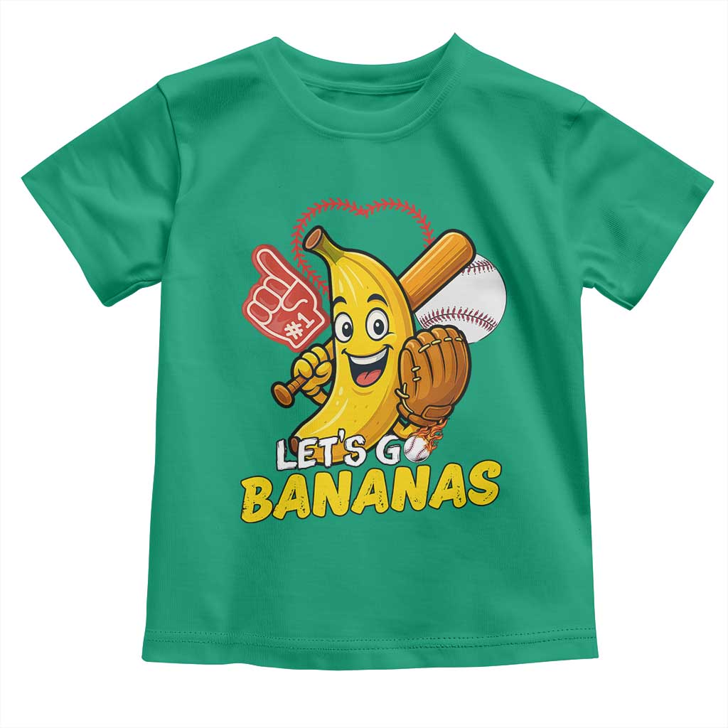 Funny Baseball Toddler T Shirt Lets Go Bananas Fruit Sports Lover Gift TS12 Irish Green Print Your Wear