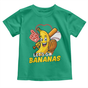 Funny Baseball Toddler T Shirt Lets Go Bananas Fruit Sports Lover Gift TS12 Irish Green Print Your Wear