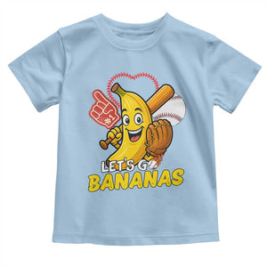 Funny Baseball Toddler T Shirt Lets Go Bananas Fruit Sports Lover Gift TS12 Light Blue Print Your Wear