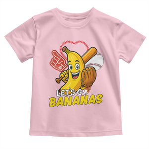 Funny Baseball Toddler T Shirt Lets Go Bananas Fruit Sports Lover Gift TS12 Light Pink Print Your Wear