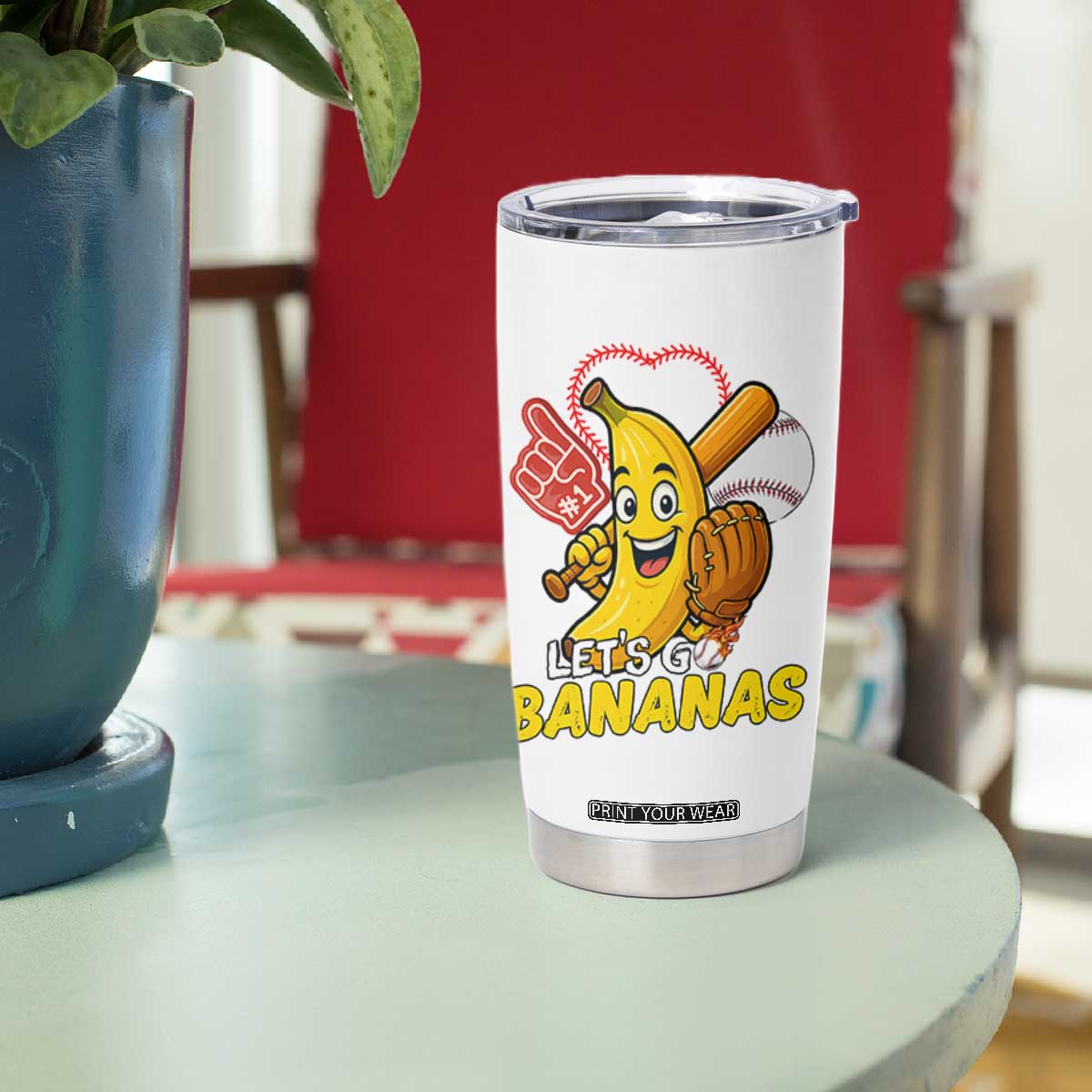 Funny Baseball Tumbler Cup Lets Go Bananas Fruit Sports Lover Gift TS12 Print Your Wear