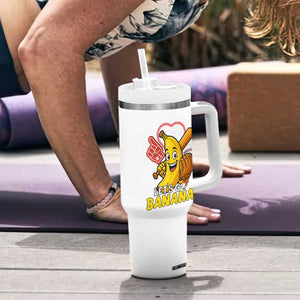Funny Baseball Tumbler With Handle Lets Go Bananas Fruit Sports Lover Gift TS12 Print Your Wear