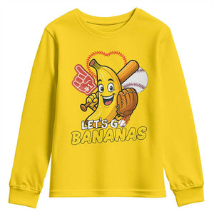 Funny Baseball Youth Sweatshirt Lets Go Bananas Fruit Sports Lover Gift TS12 Daisy Print Your Wear